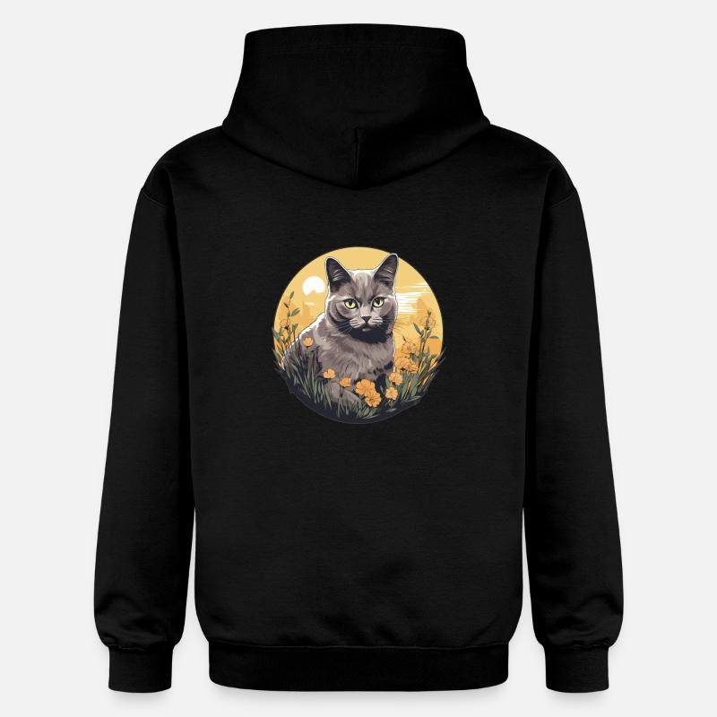 Chat Chartreux Chat Chartreux - Sweat à capuche Softstyle® Gildan Unisexe - noir