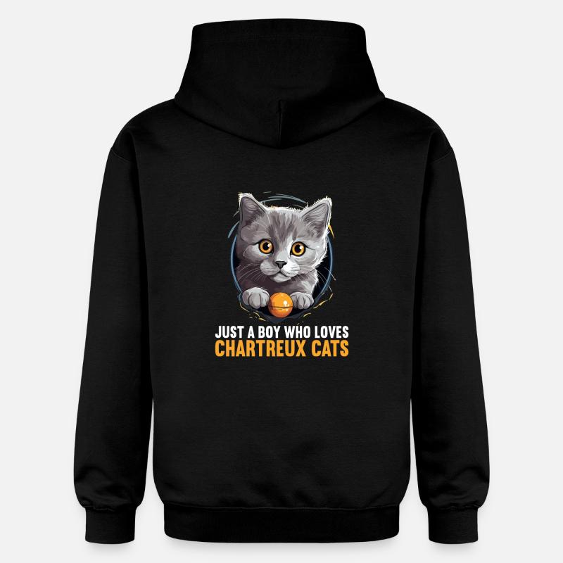 Chat Chartreux Chat Chartreux - Sweat à capuche Softstyle® Gildan Unisexe - noir