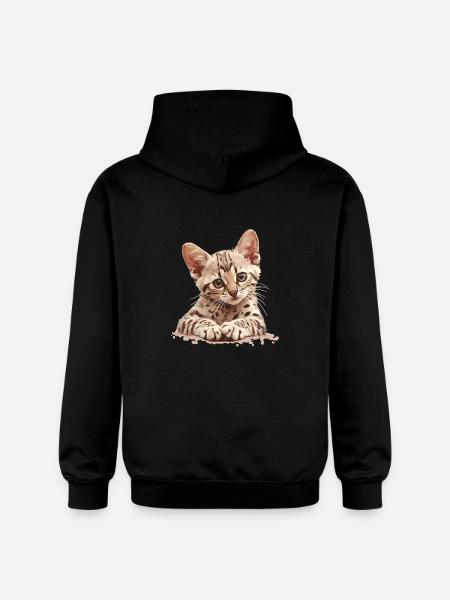 Mau égyptien Chaton Chat égyptien Mau - Sweat à capuche Softstyle® Gildan Unisexe - noir