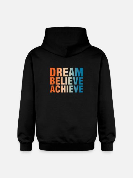 Dream Believe Achieve Motivation - Gildan Unisex Softstyle® Midweight Hoodie - black
