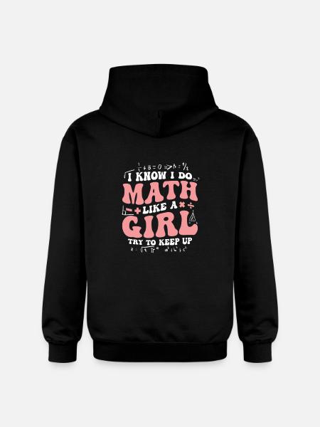 Math Genius Girl Power Statement - Gildan Unisex Softstyle® Midweight Hoodie - black