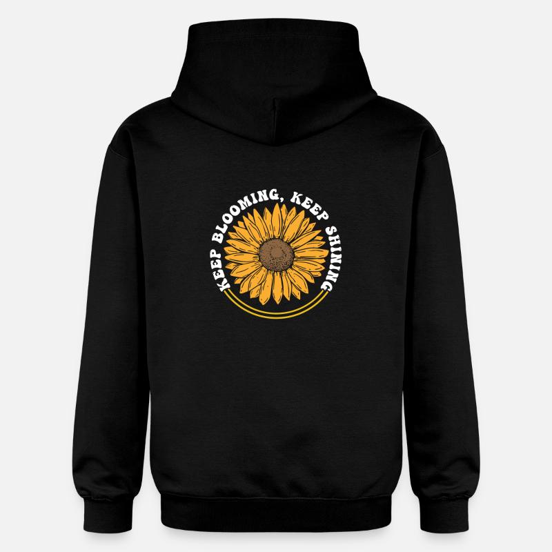 Keep Blooming Keep Shining Sonnenblume - Gildan Unisex Softstyle® Midweight Hoodie - Schwarz