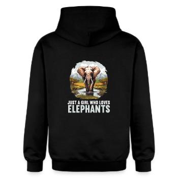 Elefanten Elefant - Gildan Unisex Softstyle® Midweight Hoodie - Schwarz - Hinten - Nik (191cm)