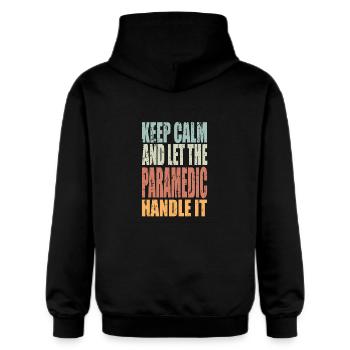 Keep Calm Paramedic Saying - Gildan Unisex Softstyle® Midweight Hoodie - black - Back - Nik (191cm)