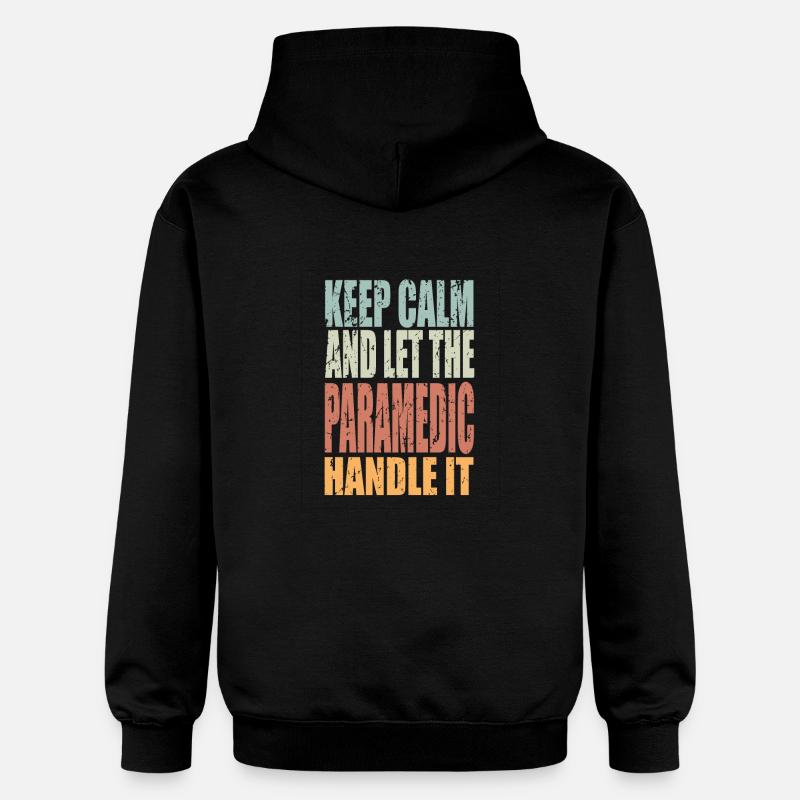 Keep Calm Sanitäter Spruch - Gildan Unisex Softstyle® Midweight Hoodie - Schwarz