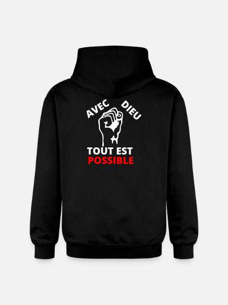 Poing revendicatif inspirant message de solidarité - Sweat à capuche Softstyle® Gildan Unisexe - noir