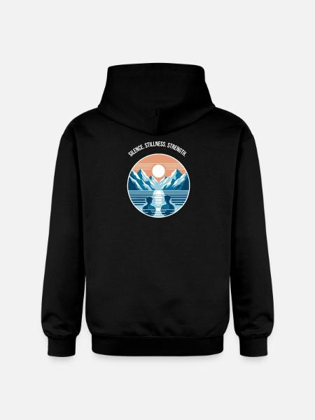 Eisbaden mit Bergpanorama Regenration Wellness - Gildan Unisex Softstyle® Midweight Hoodie - black