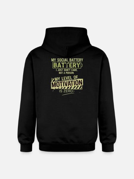 Zero Motivation Social Battery - Gildan Unisex Softstyle® Midweight Hoodie - black