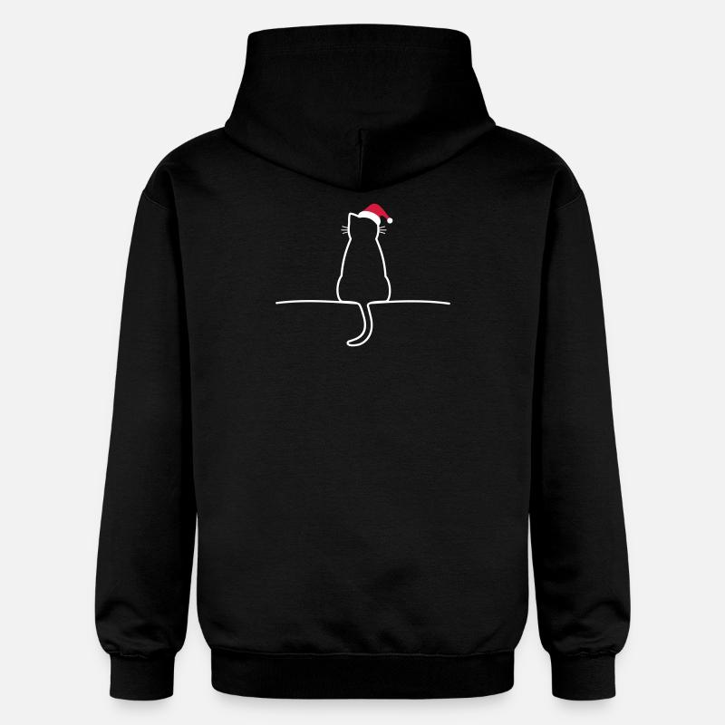 Chat noël cadeau noël chat - Sweat à capuche Softstyle® Gildan Unisexe - noir