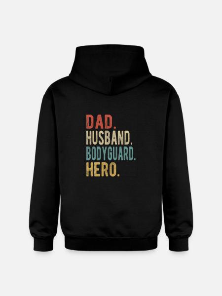 Bodyguard Dad Husband Hero - Gildan Unisex Softstyle® Midweight Hoodie - black