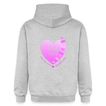 Baby Girl - Gildan Unisex Softstyle® Midweight Hoodie - Hellgrau meliert - Hinten - Liana (172cm)