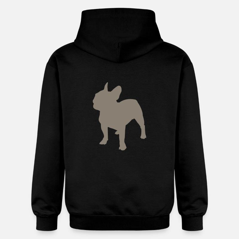 Bouledogue silhouette - Sweat à capuche Softstyle® Gildan Unisexe - noir