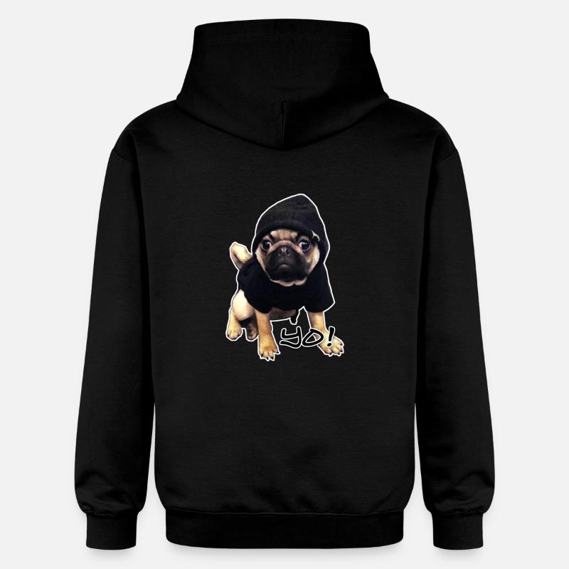 yo_mops_3 - Sweat à capuche Softstyle® Gildan Unisexe - noir