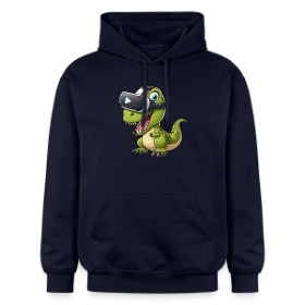 Modèle Dino T-Rex en Réalité Virtuelle – Humour Geek personnalisé sur Sweat à capuche Softstyle® Gildan Unisexe