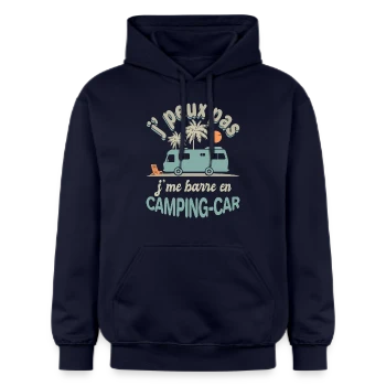 Sweat à capuche Softstyle® Gildan Unisexe avec motif Je Me Barre en Camping-Car à Agadir! Humour Retraite