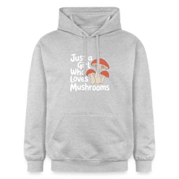 Pilz Pilze Funghi Champignon - Gildan Unisex Softstyle® Midweight Hoodie - Hellgrau meliert - Vorne - Liana (172cm) & Jaron (178cm)