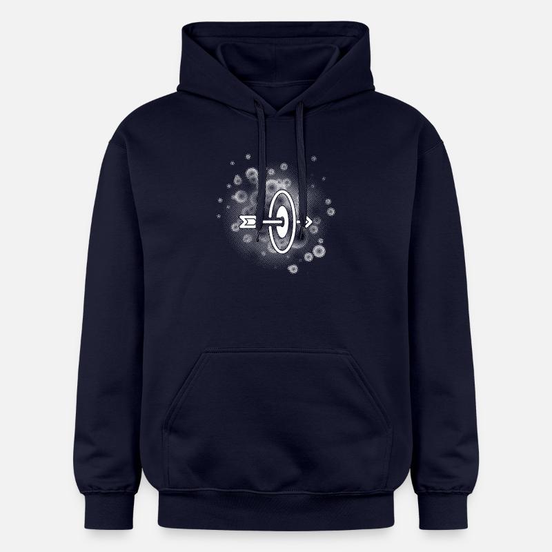 Flèche avec arrière-plan de points - Sweat à capuche Softstyle® Gildan Unisexe - bleu marine