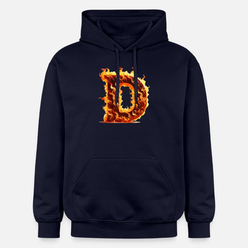 D Lettre Feu - Sweat à capuche Softstyle® Gildan Unisexe - bleu marine