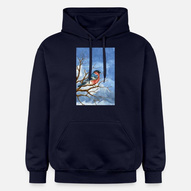 Oiseau du Bouvreuil - Sweat à capuche Softstyle® Gildan Unisexe - bleu marine