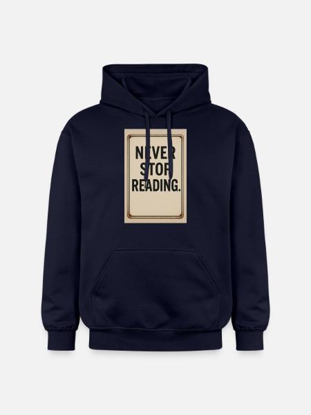 Never stop reading - Gildan Unisex Softstyle® Midweight Hoodie - navy