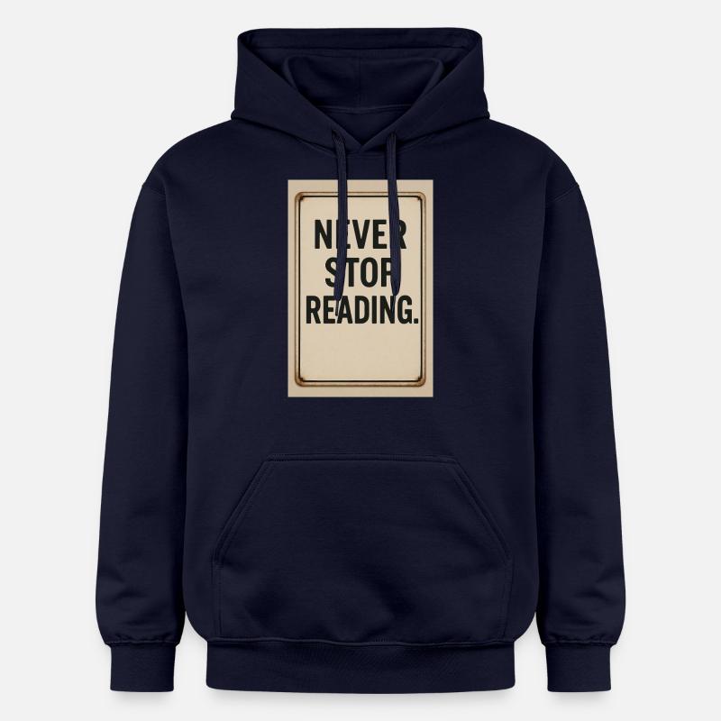 Never stop reading - Gildan Unisex Softstyle® Midweight Hoodie - navy