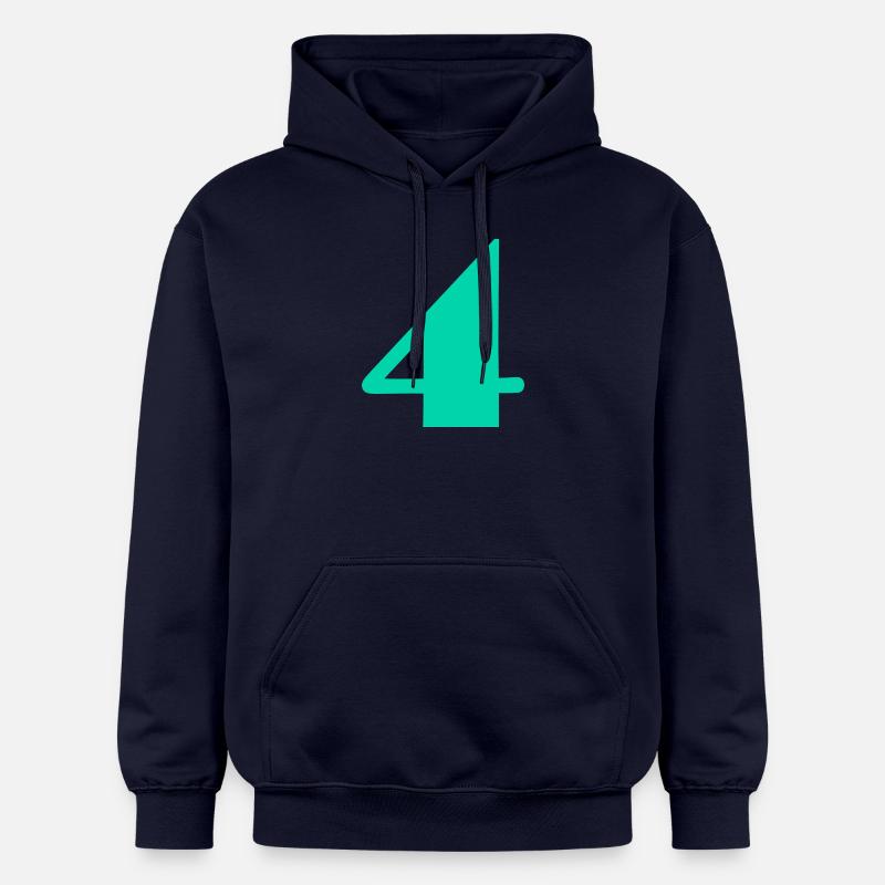 4 ANS,4e ANNIVERSAIRE,ANNIVERSAIRE 4 ANS,4 - Sweat à capuche Softstyle® Gildan Unisexe - bleu marine