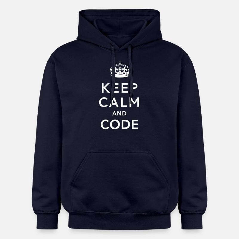 CALM DOWN AND CODE - Sweat à capuche Softstyle® Gildan Unisexe - bleu marine