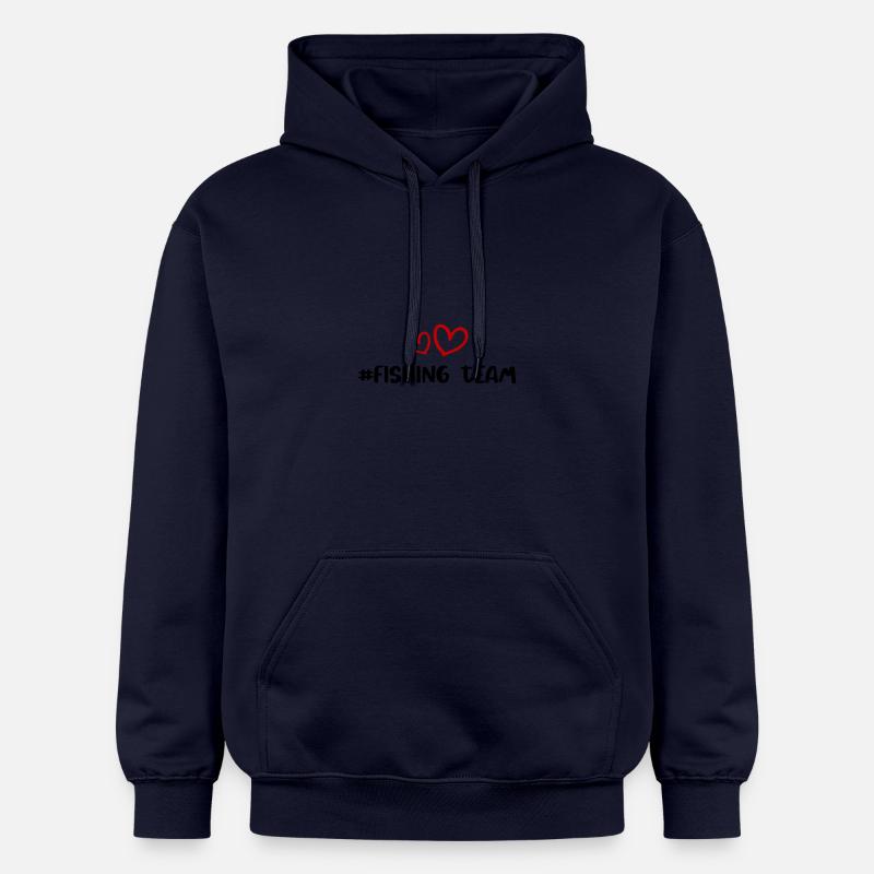 Cœur d’équipe de pêche - Sweat à capuche Softstyle® Gildan Unisexe - bleu marine
