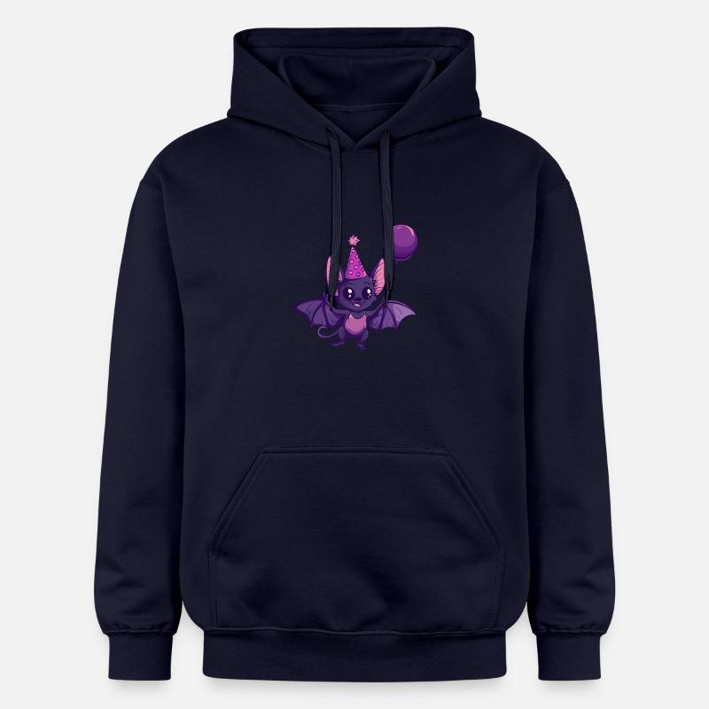 Bande dessinée d’anniversaire de chauve-souris - Sweat à capuche Softstyle® Gildan Unisexe - bleu marine