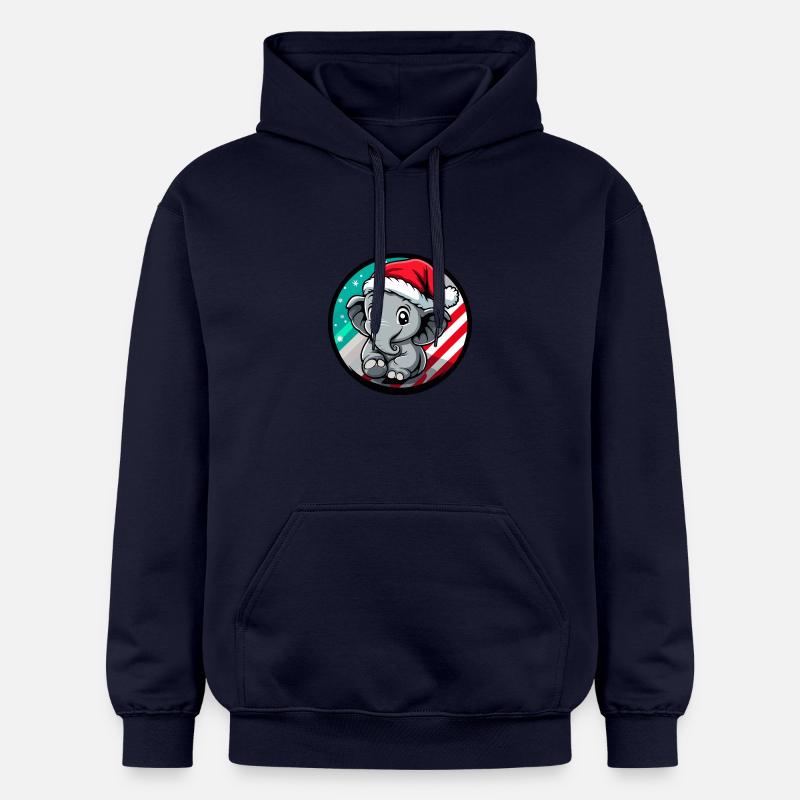 Éléphant Noël Noël - Sweat à capuche Softstyle® Gildan Unisexe - bleu marine