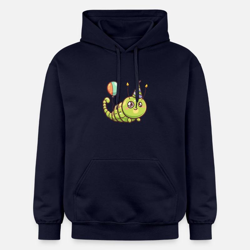 Bande dessinée d’anniversaire de ver - Sweat à capuche Softstyle® Gildan Unisexe - bleu marine