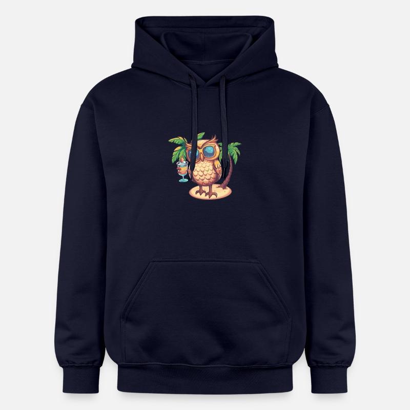 Eule Sommer Strand Comic - Gildan Unisex Softstyle® Midweight Hoodie - Navy