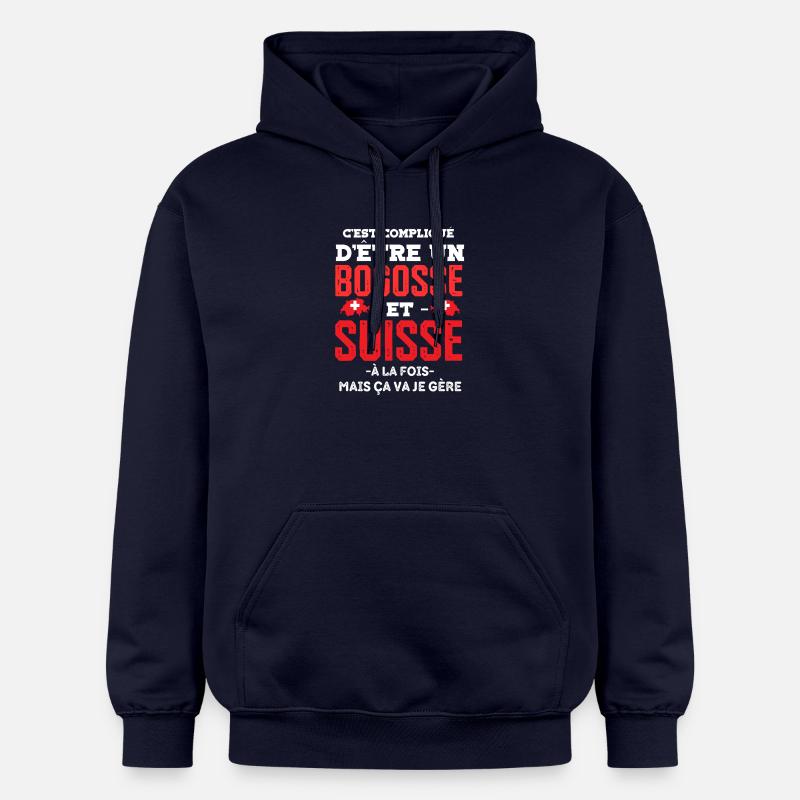 Bogosse et suisse - Sweat à capuche Softstyle® Gildan Unisexe - bleu marine