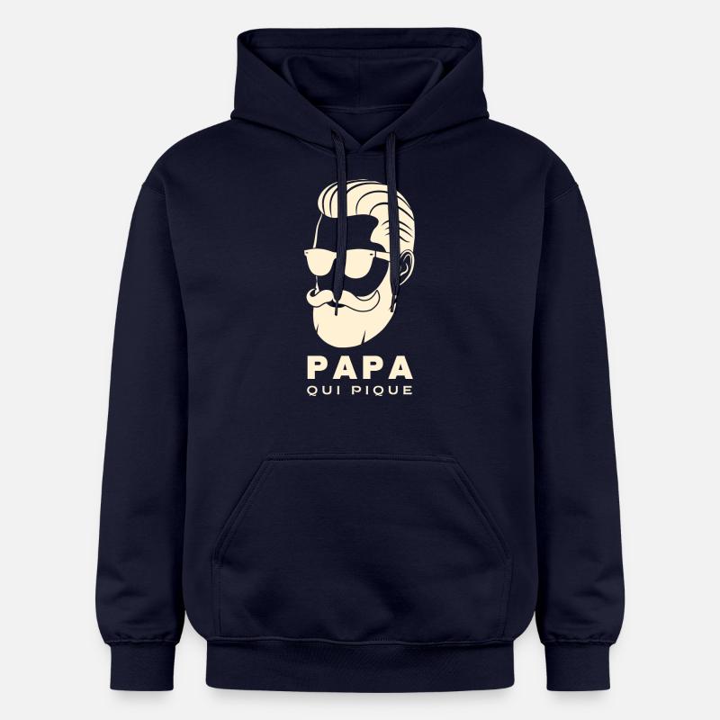 PAPA QUI PIQUE 2 - Sweat à capuche Softstyle® Gildan Unisexe - bleu marine