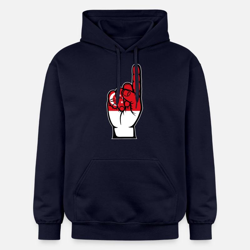Drapeau de Singapour numéro 1 - Sweat à capuche Softstyle® Gildan Unisexe - bleu marine