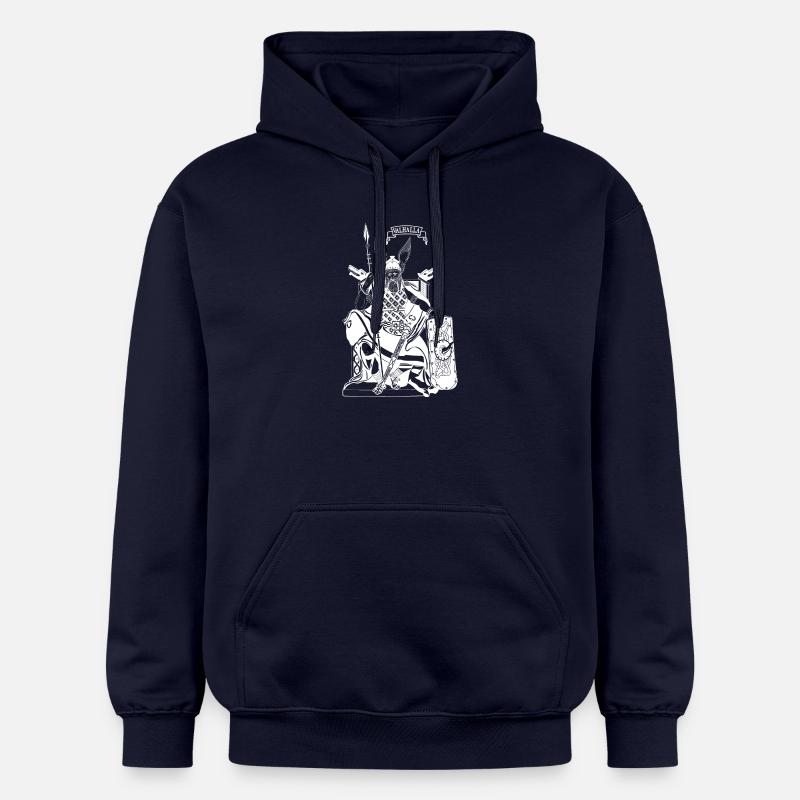 Odin sur le trône blanc - Sweat à capuche Softstyle® Gildan Unisexe - bleu marine