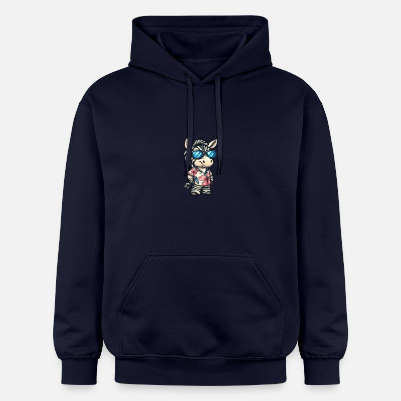 Zebra Comic Cool Summer - Gildan Unisex Softstyle® Midweight Hoodie - navy
