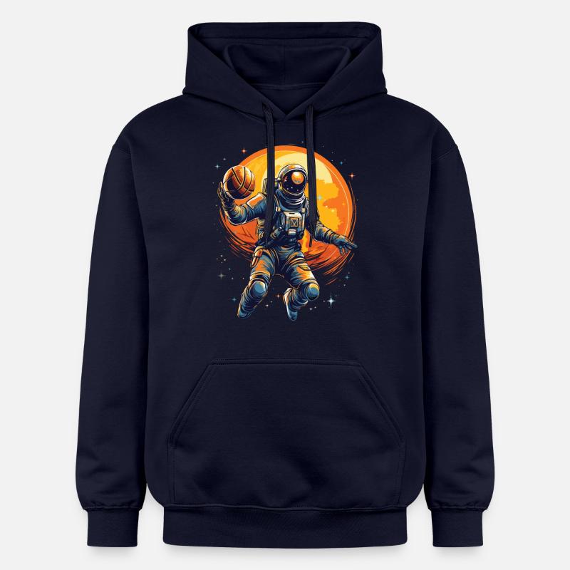 Astronaute basketteur dans l’espace - Sweat à capuche Softstyle® Gildan Unisexe - bleu marine