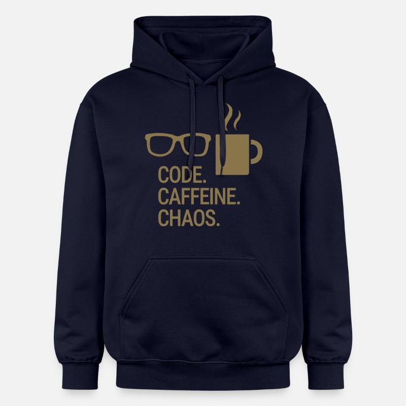 Code. Caféine. Chaos. - Sweat à capuche Softstyle® Gildan Unisexe - bleu marine