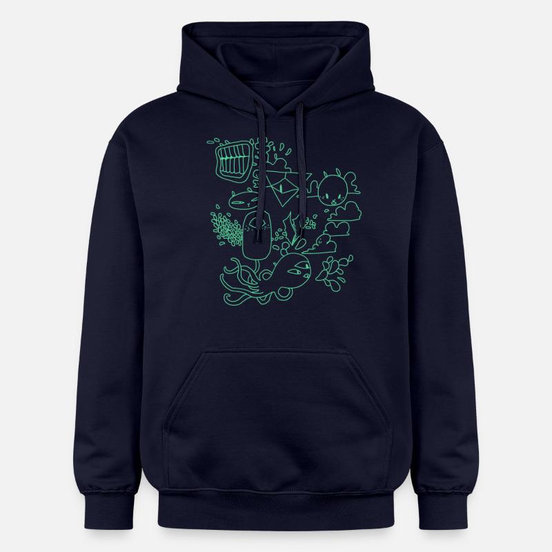 Grumpy Rabbits - Sweat à capuche Softstyle® Gildan Unisexe - bleu marine