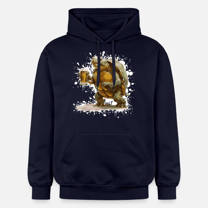 Bière Tortue Drôle - Sweat à capuche Softstyle® Gildan Unisexe - bleu marine