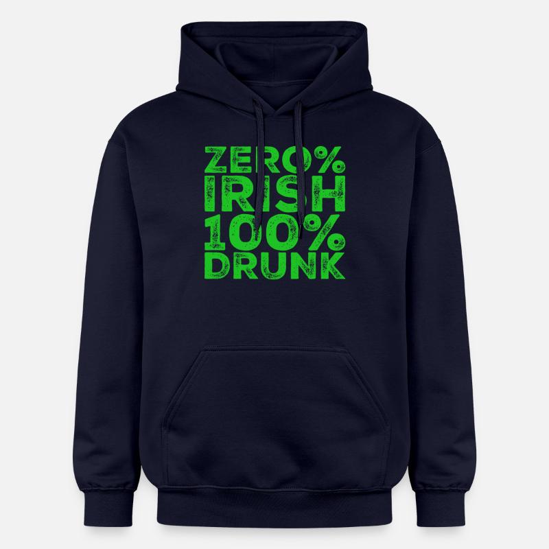 Zéro% irlandaise, 100% ivre - Sweat à capuche Softstyle® Gildan Unisexe - bleu marine