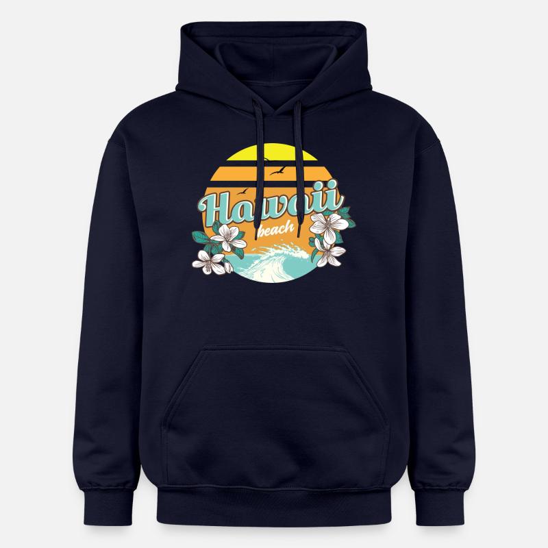 Hawaï vacances à la plage - Sweat à capuche Softstyle® Gildan Unisexe - bleu marine