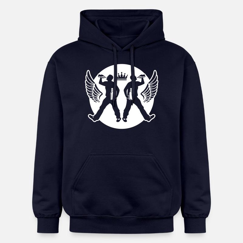 Drinking Bier Silhouette - Gildan Unisex Softstyle® Midweight Hoodie - Navy