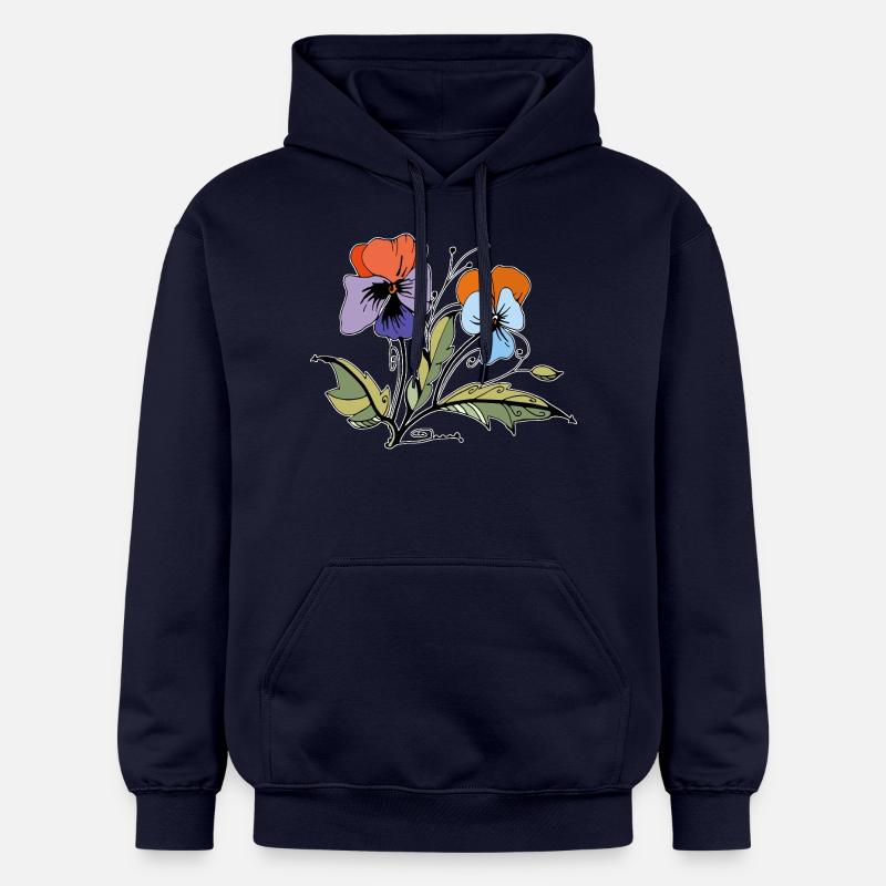 Flowers - Gildan Unisex Softstyle® Midweight Hoodie - navy