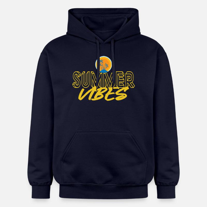 Les vibrations de l'été - Sweat à capuche Softstyle® Gildan Unisexe - bleu marine