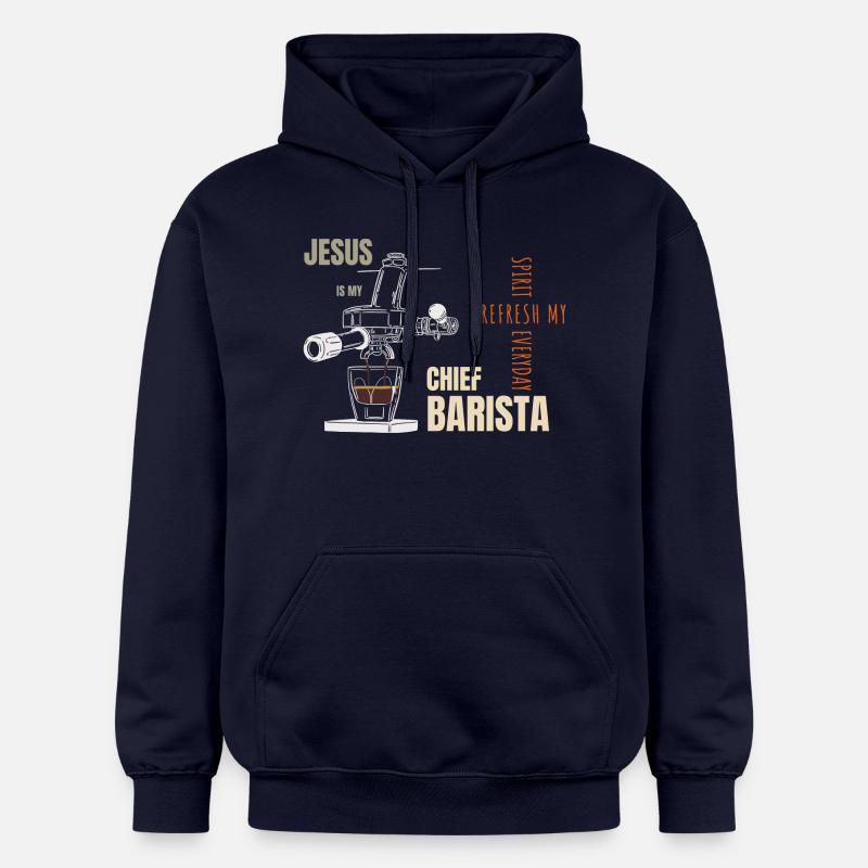 Mon chef barista - Sweat à capuche Softstyle® Gildan Unisexe - bleu marine