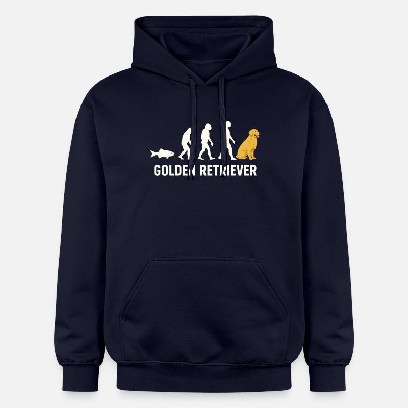 Evolution du Golden Retriever - Sweat à capuche Softstyle® Gildan Unisexe - bleu marine