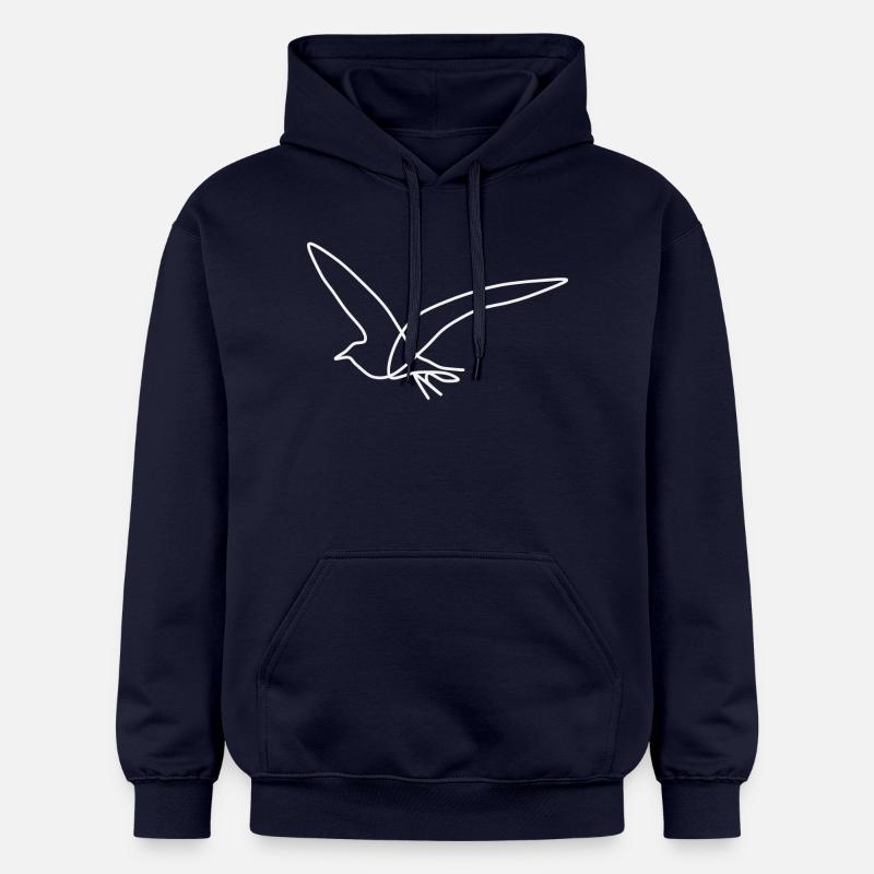 mouette - Sweat à capuche Softstyle® Gildan Unisexe - bleu marine