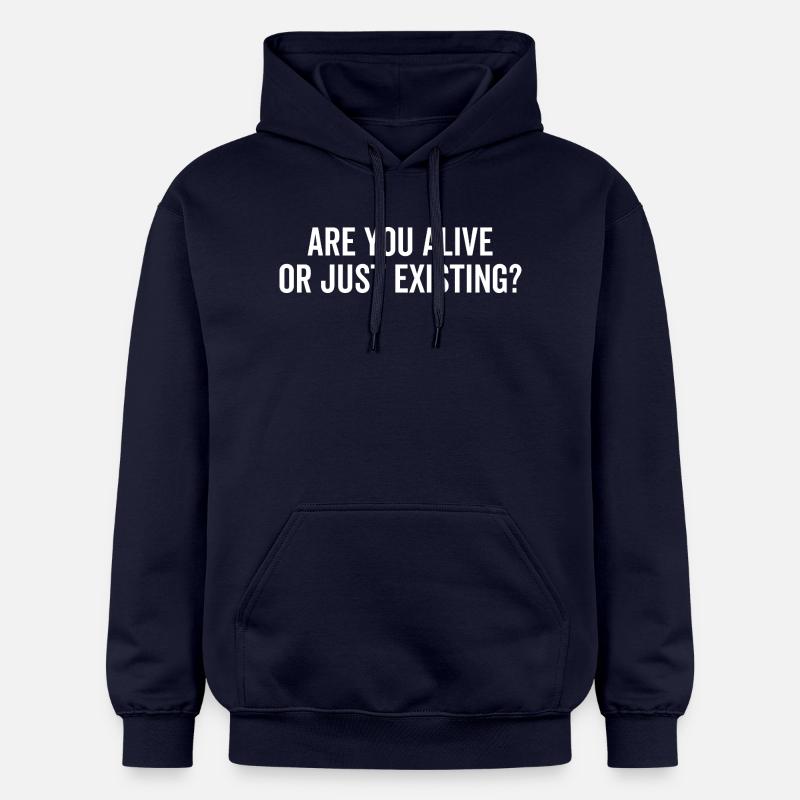 Êtes-vous vivant ou existez-vous ? - Sweat à capuche Softstyle® Gildan Unisexe - bleu marine